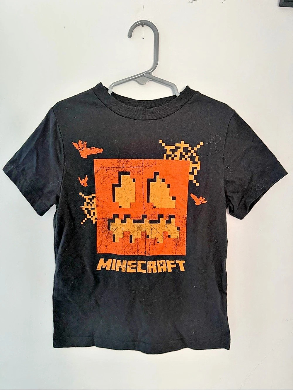 Minecraft Boys Black & Orange Minecraft Halloween T-Shirt Halloween T-Shirt